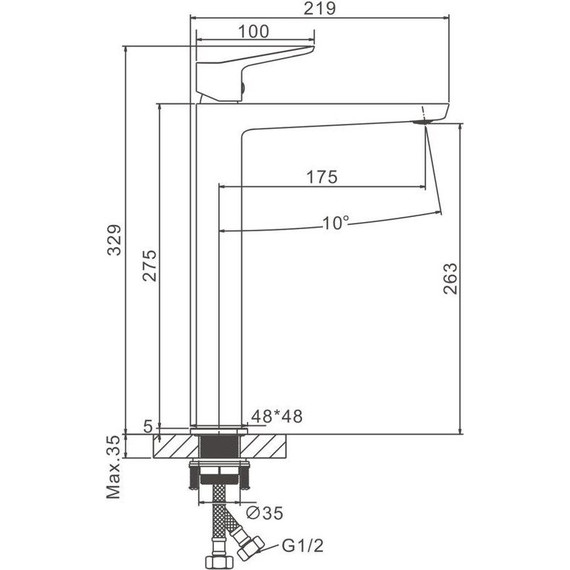 Смеситель для раковины высокий Belz B11715 - фото 24