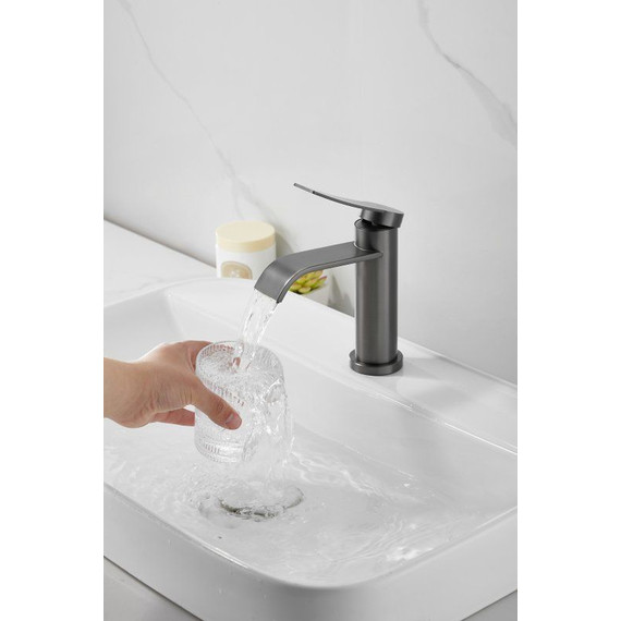 Смеситель для раковины Belz B10812-3, оружейная сталь - фото 2