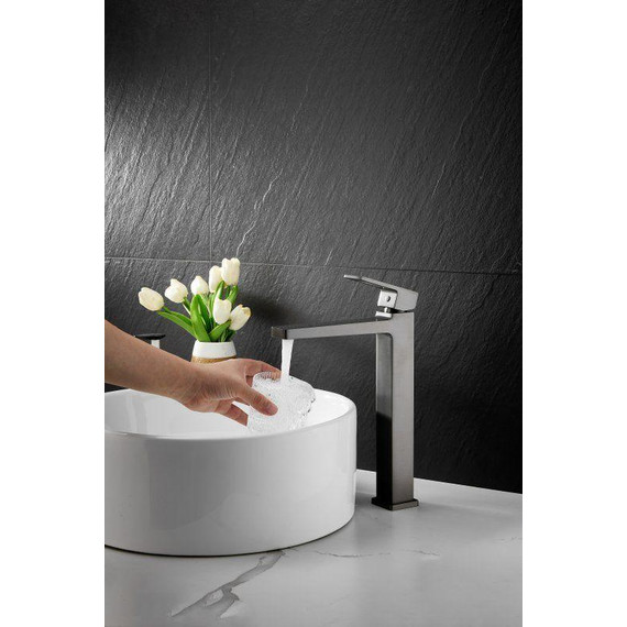 Смеситель для раковины высокий Belz B11658-3, оружейная сталь - фото 2