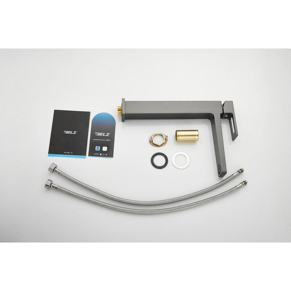 Смеситель для раковины высокий Belz B11658-3, оружейная сталь - фото 24