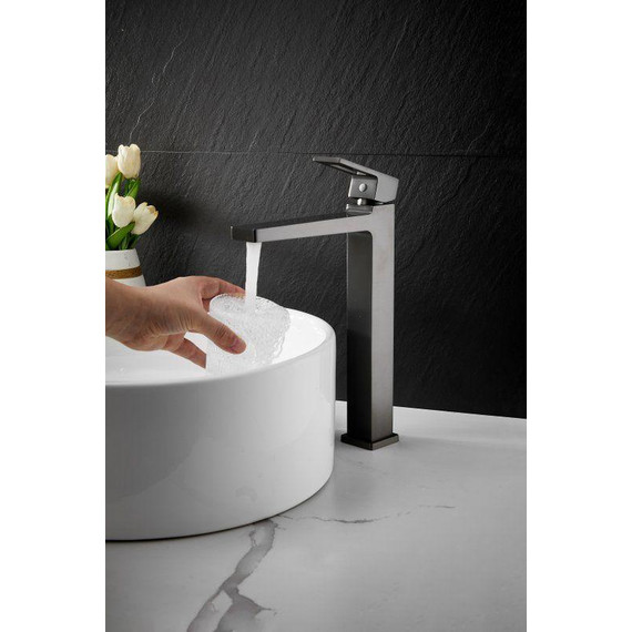 Смеситель для раковины высокий Belz B11658-3, оружейная сталь - фото 5