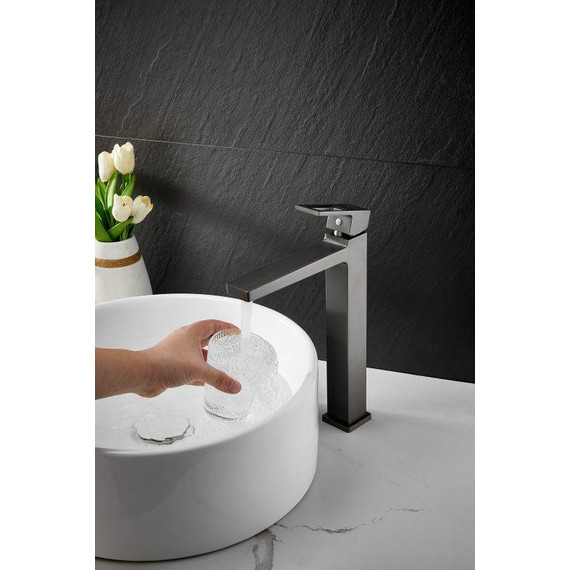 Смеситель для раковины высокий Belz B11658-3, оружейная сталь - фото 7