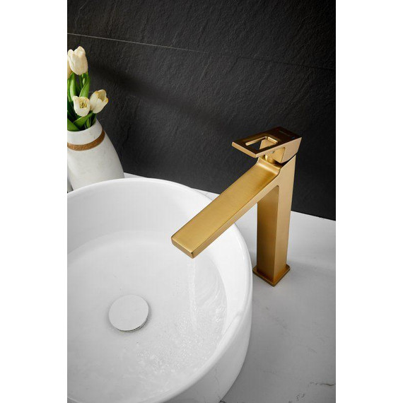 Смеситель для раковины высокий Belz B11658-5, золото - фото 10