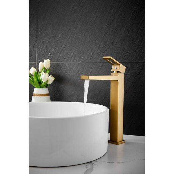 Смеситель для раковины высокий Belz B11658-5, золото - фото 13