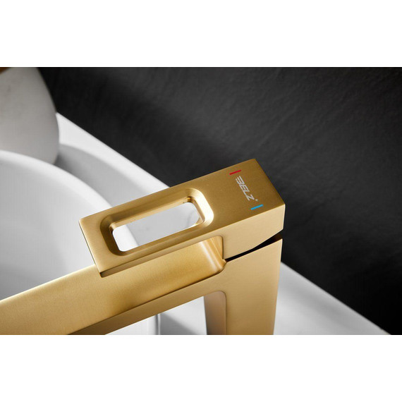 Смеситель для раковины высокий Belz B11658-5, золото - фото 2