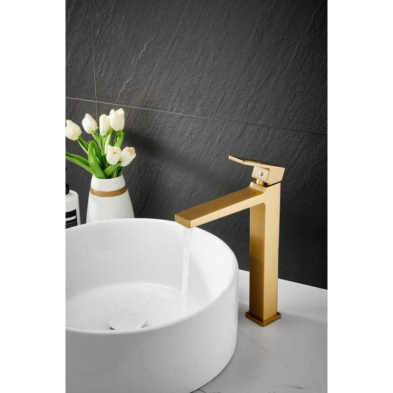 Смеситель для раковины высокий Belz B11658-5, золото - фото 24