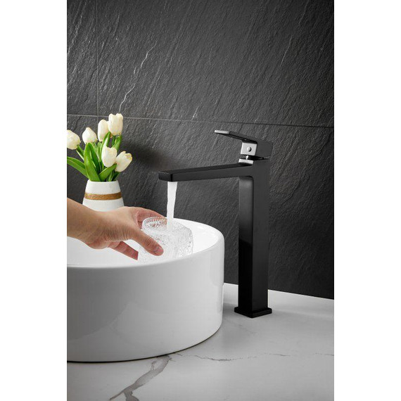 Смеситель для раковины высокий Belz B11658-7, чёрный - фото 8