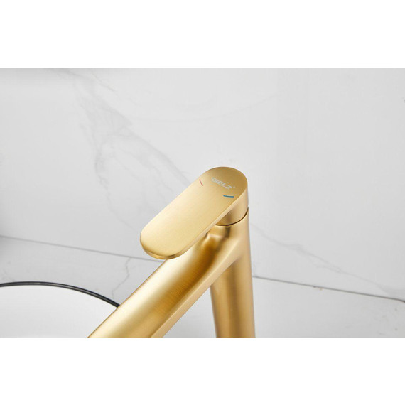 Смеситель для раковины высокий Belz B11713-5, золото брашированное - фото 15