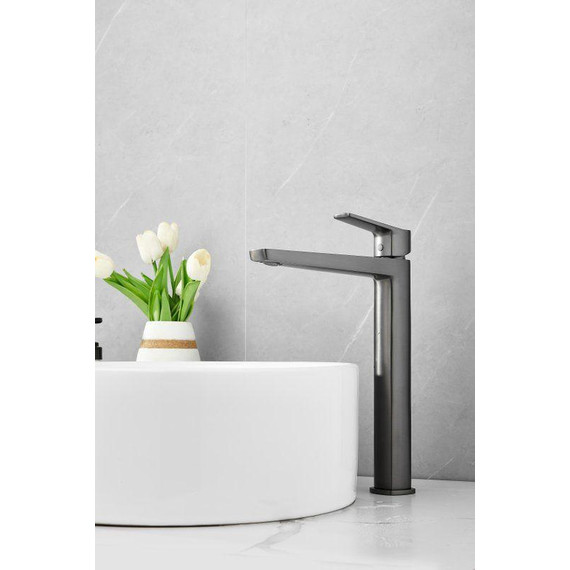 Смеситель для раковины высокий Belz B11715-3, оружейная сталь - фото 2