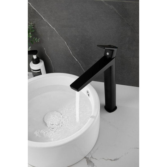 Смеситель для раковины высокий Belz B11715-7, чёрный матовый - фото 7