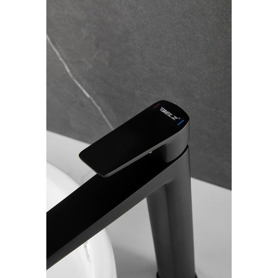 Смеситель для раковины высокий Belz B11715-7, чёрный матовый - фото 8