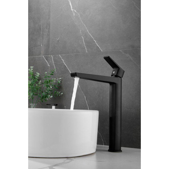 Смеситель для раковины высокий Belz B11715-7, чёрный матовый - фото 2