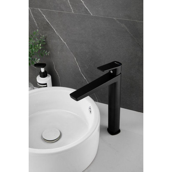 Смеситель для раковины высокий Belz B11715-7, чёрный матовый - фото 19