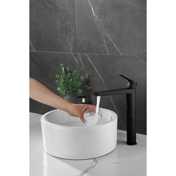 Смеситель для раковины высокий Belz B11715-7, чёрный матовый - фото 20