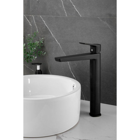 Смеситель для раковины высокий Belz B11715-7, чёрный матовый - фото 21