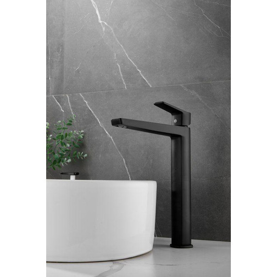 Смеситель для раковины высокий Belz B11715-7, чёрный матовый - фото 5