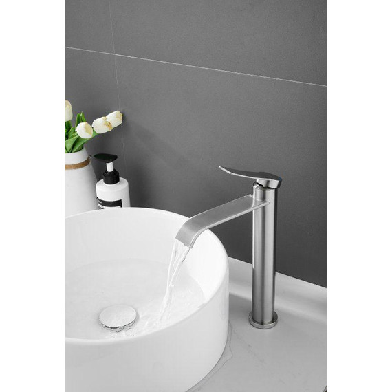 Смеситель для раковины высокий Belz B11812-1, сатин - фото 9