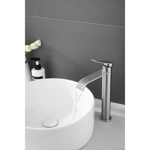 Смеситель для раковины высокий Belz B11812-1, сатин - фото 10