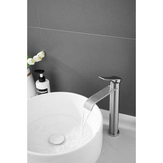 Смеситель для раковины высокий Belz B11812-1, сатин - фото 13