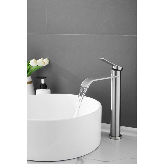 Смеситель для раковины высокий Belz B11812-1, сатин - фото 14