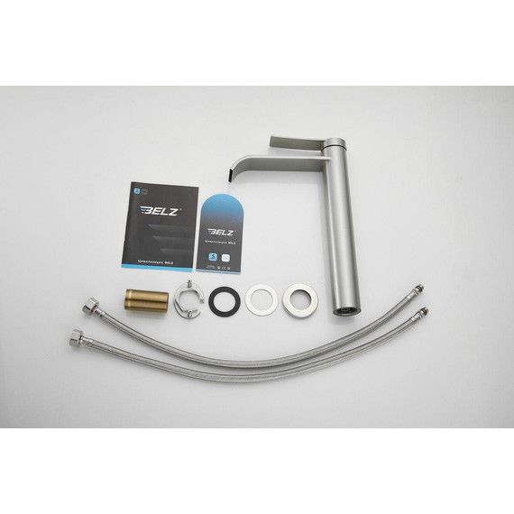 Смеситель для раковины высокий Belz B11812-1, сатин - фото 24