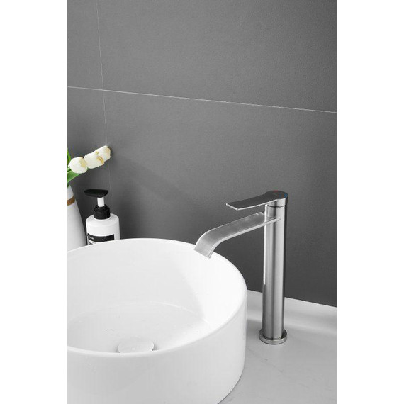 Смеситель для раковины высокий Belz B11812-1, сатин - фото 5