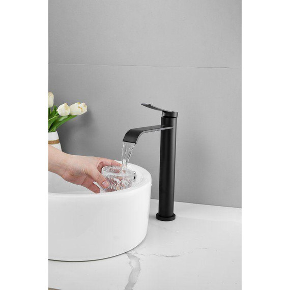 Смеситель для раковины высокий Belz B11812-7, чёрный - фото 7