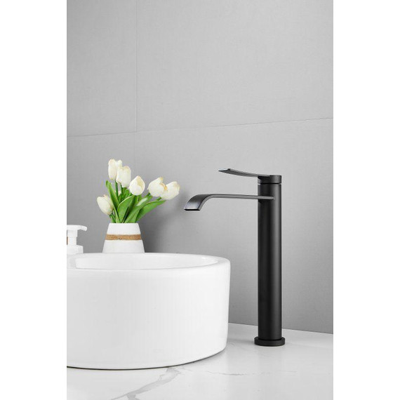 Смеситель для раковины высокий Belz B11812-7, чёрный - фото 9