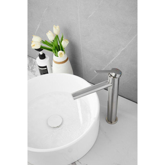 Смеситель для раковины высокий Belz B11813-1, сатин - фото 2