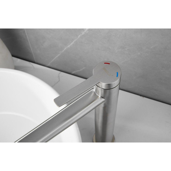 Смеситель для раковины высокий Belz B11813-1, сатин - фото 13