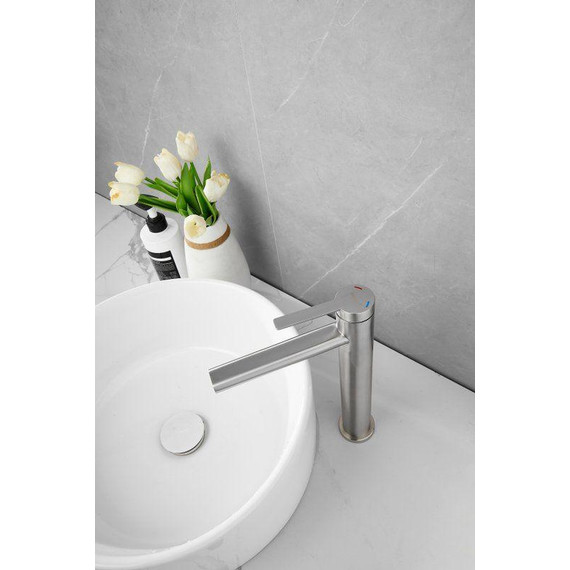 Смеситель для раковины высокий Belz B11813-1, сатин - фото 14