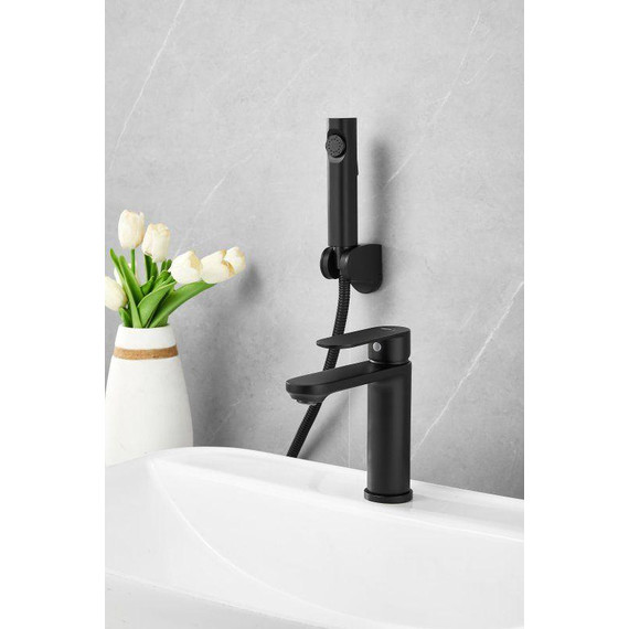 Смеситель для раковины с лейкой для биде Belz B12713-7, чёрный - фото 24