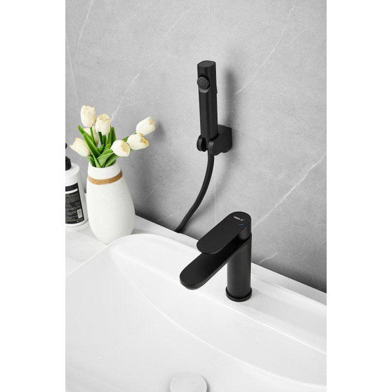 Смеситель для раковины с лейкой для биде Belz B12713-7, чёрный - фото 8