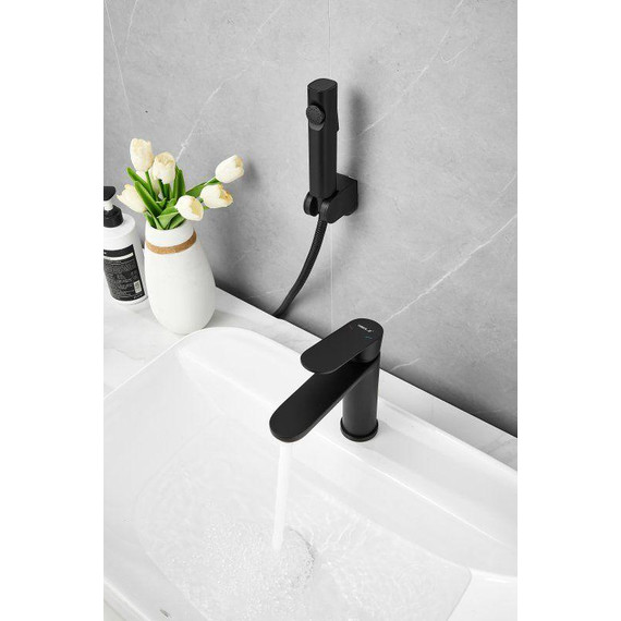 Смеситель для раковины с лейкой для биде Belz B12713-7, чёрный - фото 29