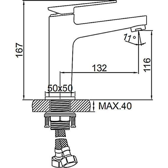 Смеситель для раковины Ledeme L1078B, чёрный - фото 10