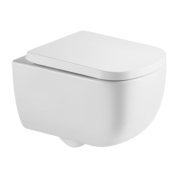 Унитаз подвесной Azario Campo AZ-1883WH с крышкой микролифт (система смыва Торнадо) - фото 2