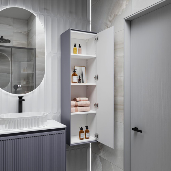 Пенал подвесной Grossman Кристалл 35 см 303543, графит матовый - фото 5