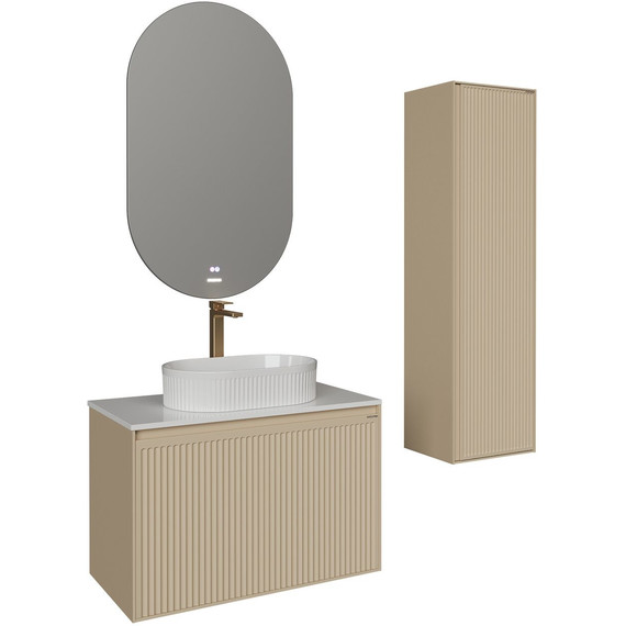 Пенал подвесной Grossman Кристалл 35 см 303544, бежевый матовый - фото 3