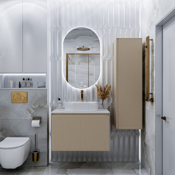 Пенал подвесной Grossman Кристалл 35 см 303544, бежевый матовый - фото 4