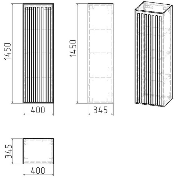 Пенал подвесной Grossman Кристалл 35 см 303544, бежевый матовый - фото 7