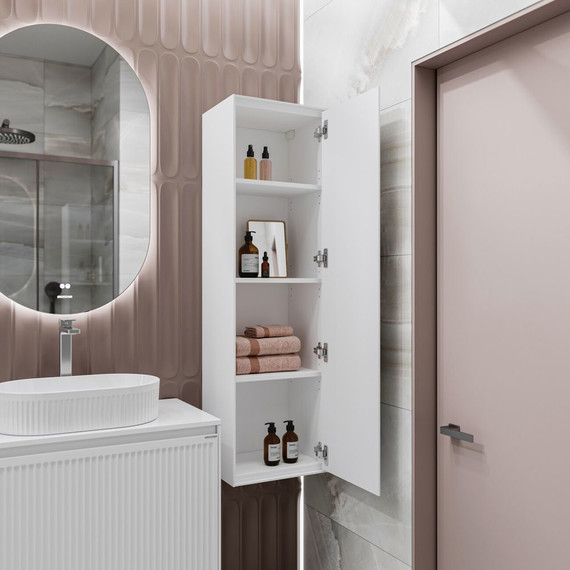 Пенал подвесной Grossman Кристалл 35 см 303545, белый глянцевый - фото 4