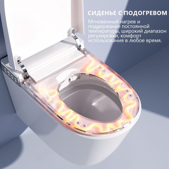 Унитаз-биде подвесной электронный с импульсным смывом Abber Bequem AC1120S с крышкой микролифт - фото 8