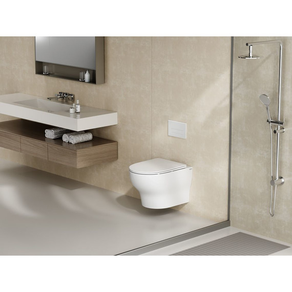 Унитаз подвесной безободковый Abber Bequem AC1128 с крышкой микролифт (система смыва Торнадо) - фото, картинка 2 Унитаз подвесной безободковый Abber Bequem AC1128 с крышкой микролифт (система смыва Торнадо) - фото 2