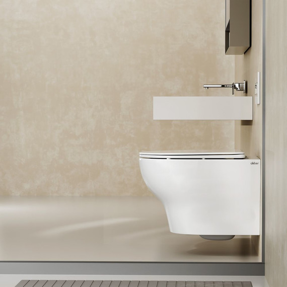 Унитаз подвесной безободковый Abber Bequem AC1128 с крышкой микролифт (система смыва Торнадо) - фото, картинка 6 Унитаз подвесной безободковый Abber Bequem AC1128 с крышкой микролифт (система смыва Торнадо) - фото 6