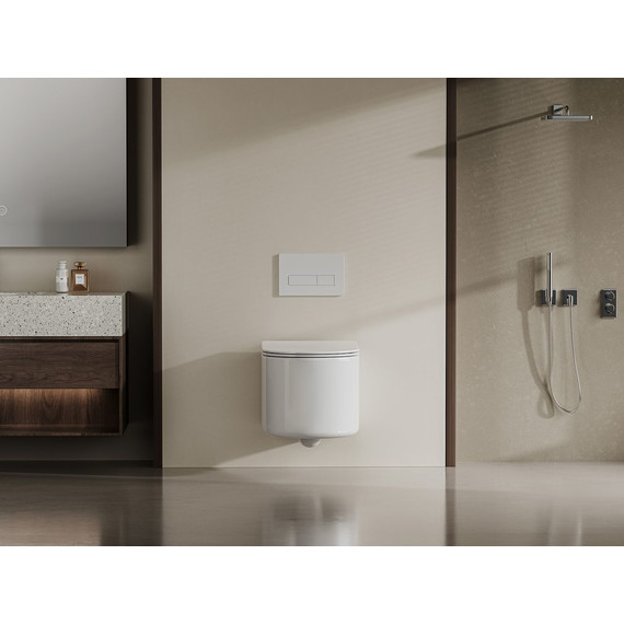 Унитаз подвесной безободковый Abber Bequem AC1129 с крышкой микролифт (система смыва Торнадо) - фото, картинка 9 Унитаз подвесной безободковый Abber Bequem AC1129 с крышкой микролифт (система смыва Торнадо) - фото 9