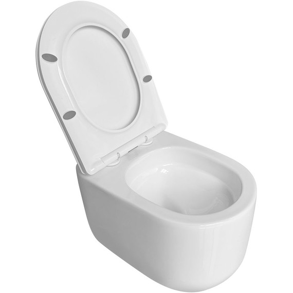 Унитаз подвесной безободковый Abber Bequem AC1129 с крышкой микролифт (система смыва Торнадо) - фото, картинка 3 Унитаз подвесной безободковый Abber Bequem AC1129 с крышкой микролифт (система смыва Торнадо) - фото 3