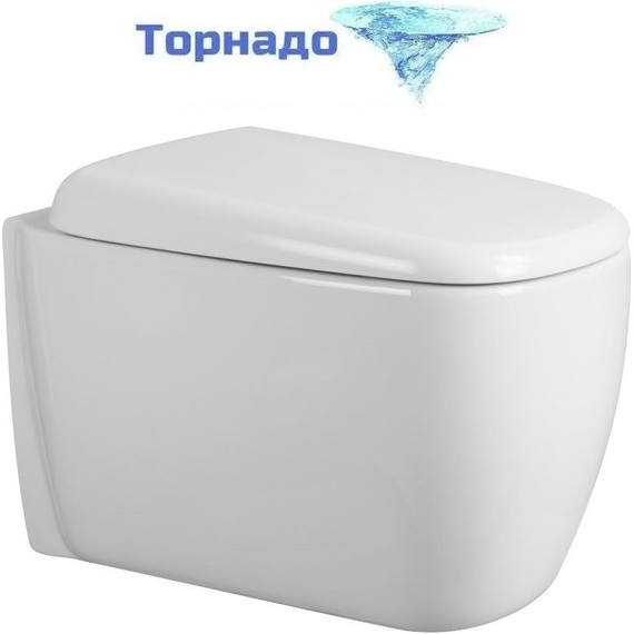Унитаз подвесной безободковый Abber Rechteck AC1217 с крышкой микролифт (система смыва Торнадо) - фото 
