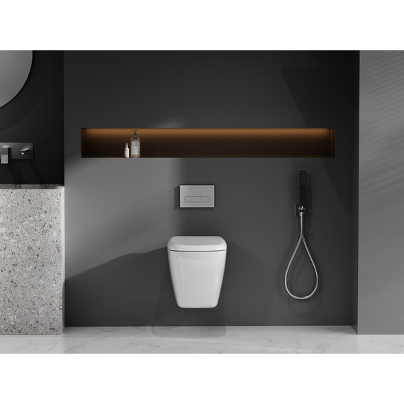 Унитаз подвесной безободковый Abber Rechteck AC1217 с крышкой микролифт (система смыва Торнадо) - фото, картинка 6 Унитаз подвесной безободковый Abber Rechteck AC1217 с крышкой микролифт (система смыва Торнадо) - фото 6