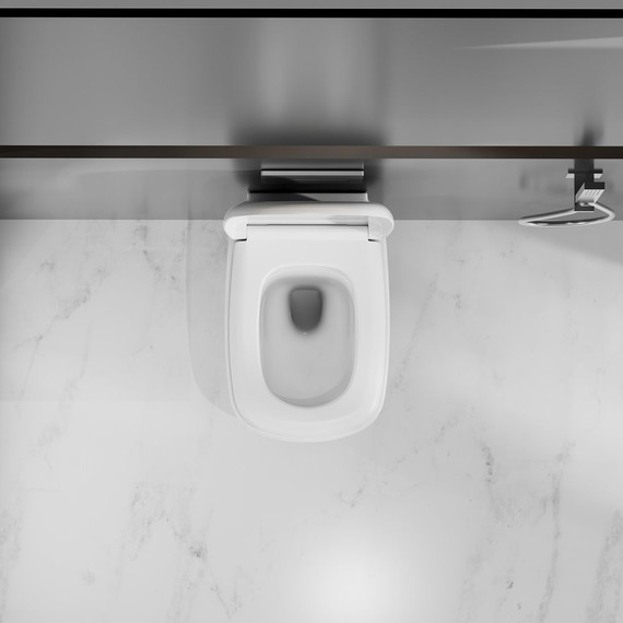 Унитаз подвесной безободковый Abber Rechteck AC1217 с крышкой микролифт (система смыва Торнадо) - фото, картинка 7 Унитаз подвесной безободковый Abber Rechteck AC1217 с крышкой микролифт (система смыва Торнадо) - фото 7