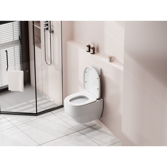 Унитаз подвесной безободковый Abber Rechteck AC1218 с крышкой микролифт (система смыва Торнадо и струйный смыв) - фото, картинка 7 Унитаз подвесной безободковый Abber Rechteck AC1218 с крышкой микролифт (система смыва Торнадо и струйный смыв) - фото 7